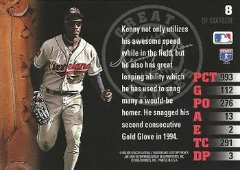 1995 Leaf - Great Gloves #8 Kenny Lofton  Back