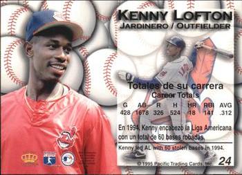 1995 Pacific - Gold Prisms #24 Kenny Lofton Back