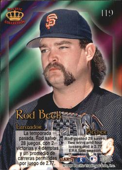 1995 Pacific Prism #119 Rod Beck Back