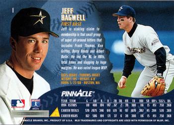 1995 Pinnacle #1 Jeff Bagwell Back