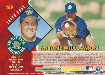 1995 Pinnacle #169 Antone Williamson Back