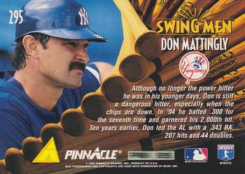 1995 Pinnacle #295 Don Mattingly Back