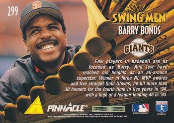 1995 Pinnacle #299 Barry Bonds Back