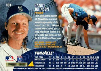 1995 Pinnacle #330 Randy Johnson Back