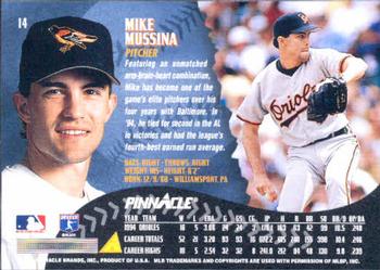 1995 Pinnacle #14 Mike Mussina Back