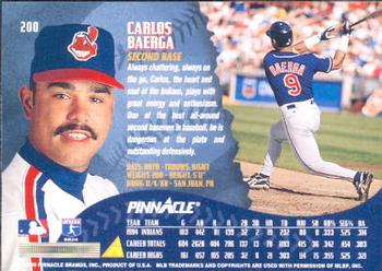 1995 Pinnacle #200 Carlos Baerga Back