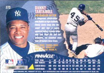 1995 Pinnacle #273 Danny Tartabull Back