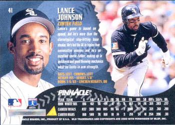 1995 Pinnacle #41 Lance Johnson Back