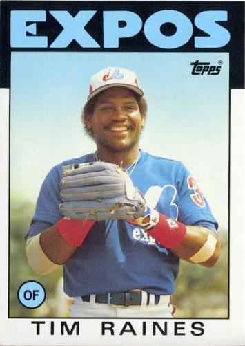 1986 Topps Super #42 Tim Raines Front