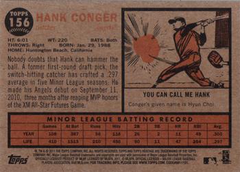 2011 Topps Heritage #156 Hank Conger Back