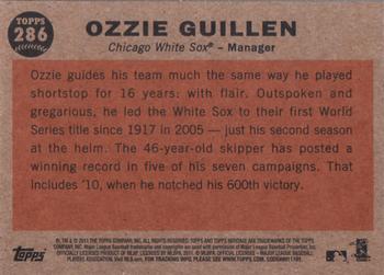 2011 Topps Heritage #286 Ozzie Guillen Back
