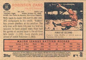 2011 Topps Heritage #65 Robinson Cano Back