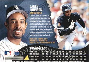 1995 Pinnacle - Artist's Proofs #41 Lance Johnson Back