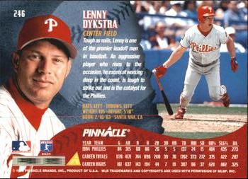 1995 Pinnacle - Artist's Proofs #246 Lenny Dykstra Back