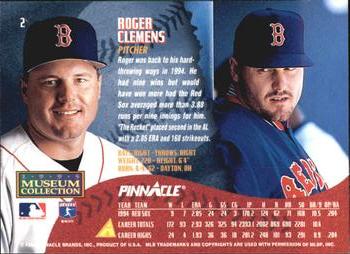 1995 Pinnacle - Museum Collection #2 Roger Clemens Back