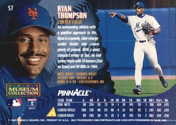 1995 Pinnacle - Museum Collection #57 Ryan Thompson Back