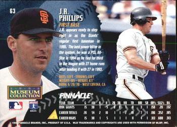 1995 Pinnacle - Museum Collection #63 J.R. Phillips Back