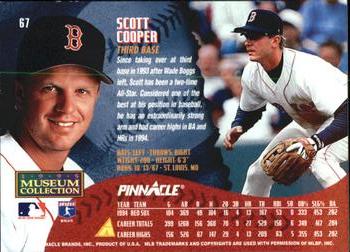 1995 Pinnacle - Museum Collection #67 Scott Cooper Back