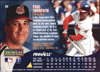 1995 Pinnacle - Museum Collection #84 Paul Sorrento Back