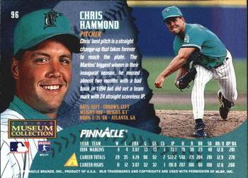 1995 Pinnacle - Museum Collection #96 Chris Hammond Back
