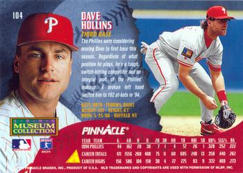 1995 Pinnacle - Museum Collection #104 Dave Hollins Back
