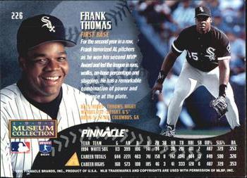 1995 Pinnacle - Museum Collection #226 Frank Thomas Back