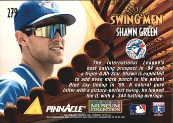 1995 Pinnacle - Museum Collection #279 Shawn Green Back