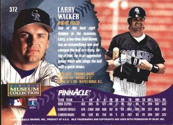 1995 Pinnacle - Museum Collection #372 Larry Walker Back