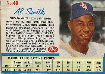 1962 Post Cereal #48 Al Smith Front