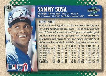 1995 Score #34 Sammy Sosa Back