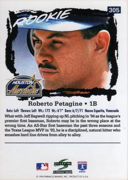 1995 Score #305 Roberto Petagine Back