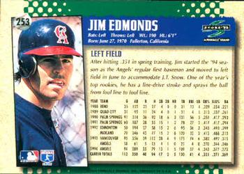 1995 Score #253 Jim Edmonds Back
