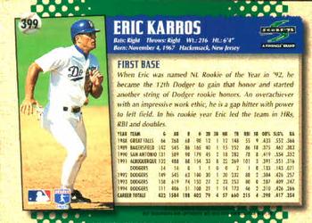 1995 Score #399 Eric Karros Back