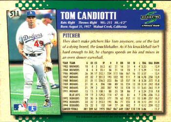 1995 Score #511 Tom Candiotti Back