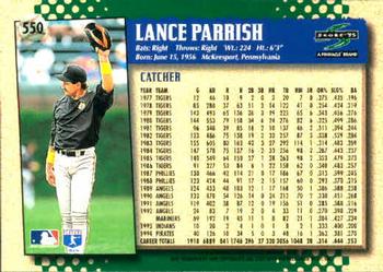 1995 Score #550 Lance Parrish Back