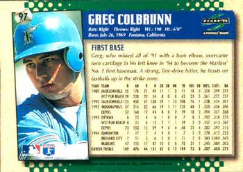 1995 Score #97 Greg Colbrunn Back