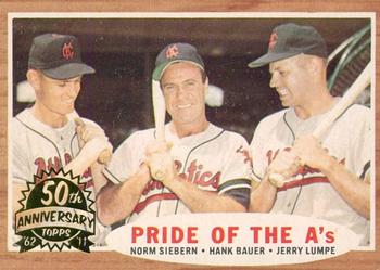 2011 Topps Heritage - 50th Anniversary Buybacks #127 Pride Of The A's / Siebern / Bauer / Lumpe Front