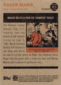 2011 Topps Heritage - Baseball Flashbacks #BF-3 Roger Maris Back