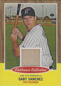 2011 Topps Heritage - Clubhouse Collection Relics #CCR-GS Gaby Sanchez Front