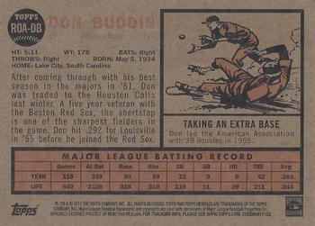 2011 Topps Heritage - Real One Autographs #ROA-DB Don Buddin Back
