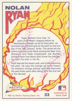1991 Pacific Nolan Ryan Texas Express I #33 Nolan Ryan Back