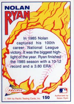 1992 Pacific Nolan Ryan Texas Express II #150 Nolan Ryan Back