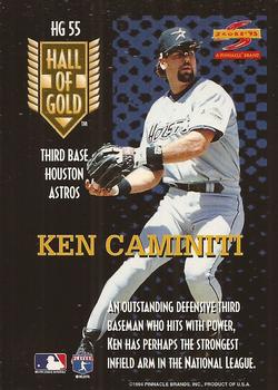 1995 Score - Hall of Gold #HG55 Ken Caminiti Back