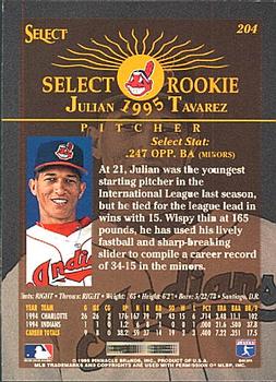 1995 Select #204 Julian Tavarez Back