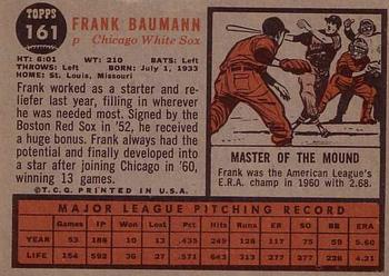 1962 Topps #161 Frank Baumann Back