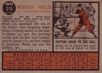 1962 Topps #215 Woodie Held Back