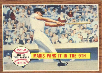 1962 Topps #234 World Series Game #3 - Maris Wins It in the 9th Front