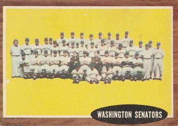 1962 Topps #206 Washington Senators Front