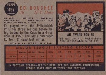 1962 Topps #497 Ed Bouchee Back