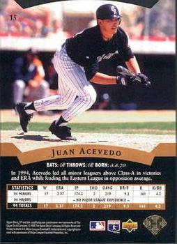 1995 SP #15 Juan Acevedo Back